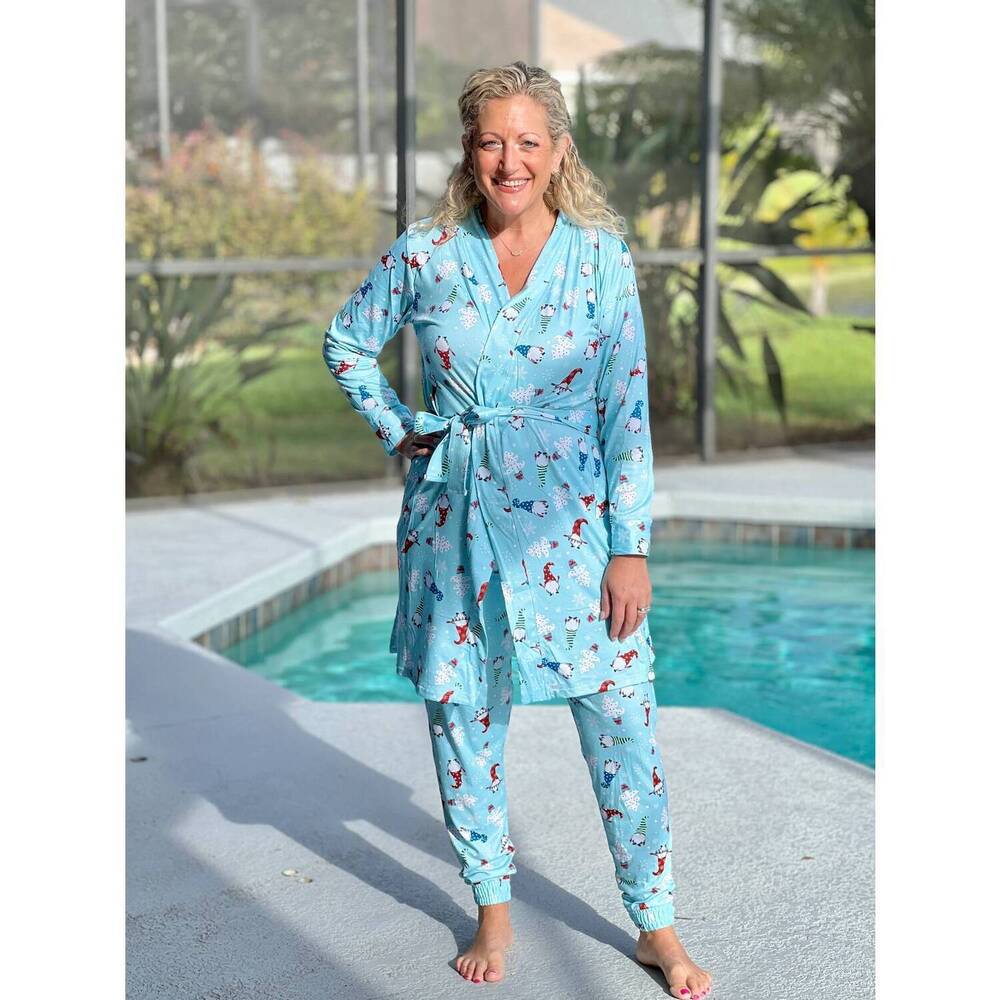 NEW COCO + CARMEN vega print robe in festive gnome
